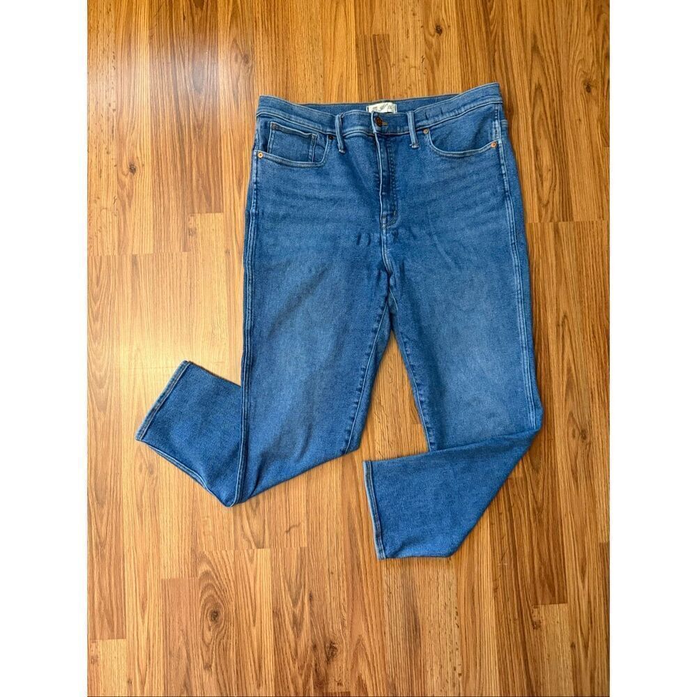 Madewell Women's Stretch Stovepipe Cropped Jeans Blue Denim Medium Wash Size 32